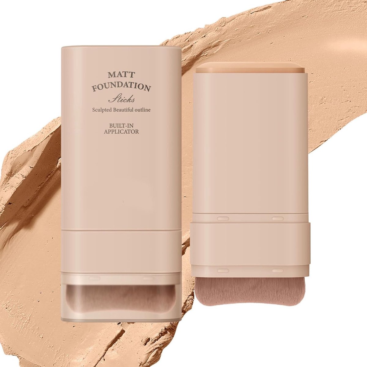 Foundation Stick met kwast - Matte 2-in-1 crèmestift - Waterproof en duurzaam - Ideaal voor dagelijkse makeup - ShopVlot