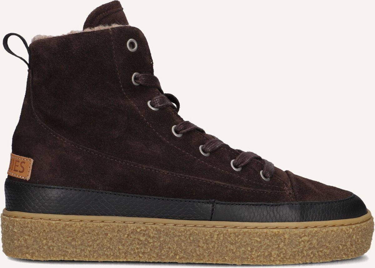 Shabbies Amsterdam - CHEWY LILY Ankle Boot Suede Dark Brown - Maat 42