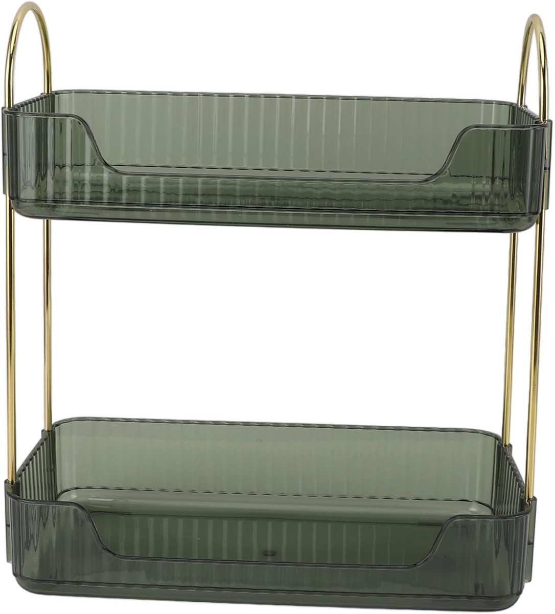 Badkamer-organizer 2 etages - groen - make-up-rek - grote capaciteit voor cosmetica - ShopVlot