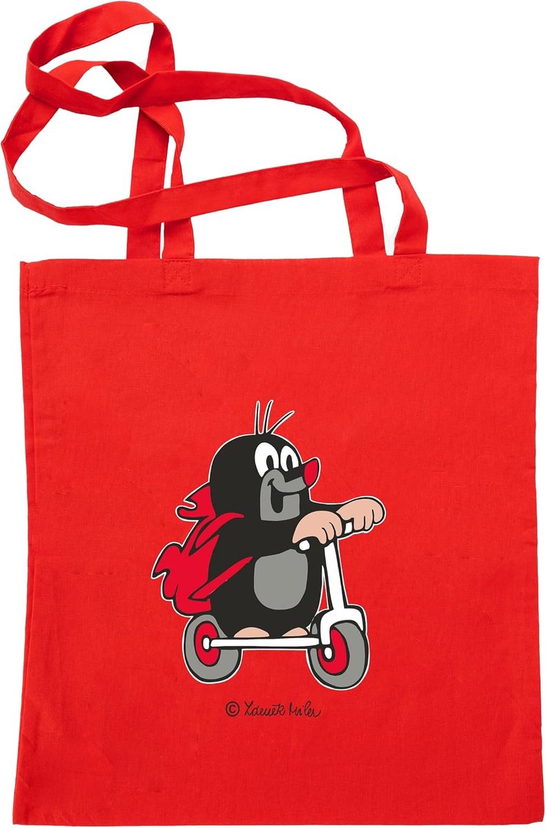 boodschappentas 42 x 38 cm - katoen - originele De Kleine Mol en Scooter - ideaal voor kinderen - ShopVlot