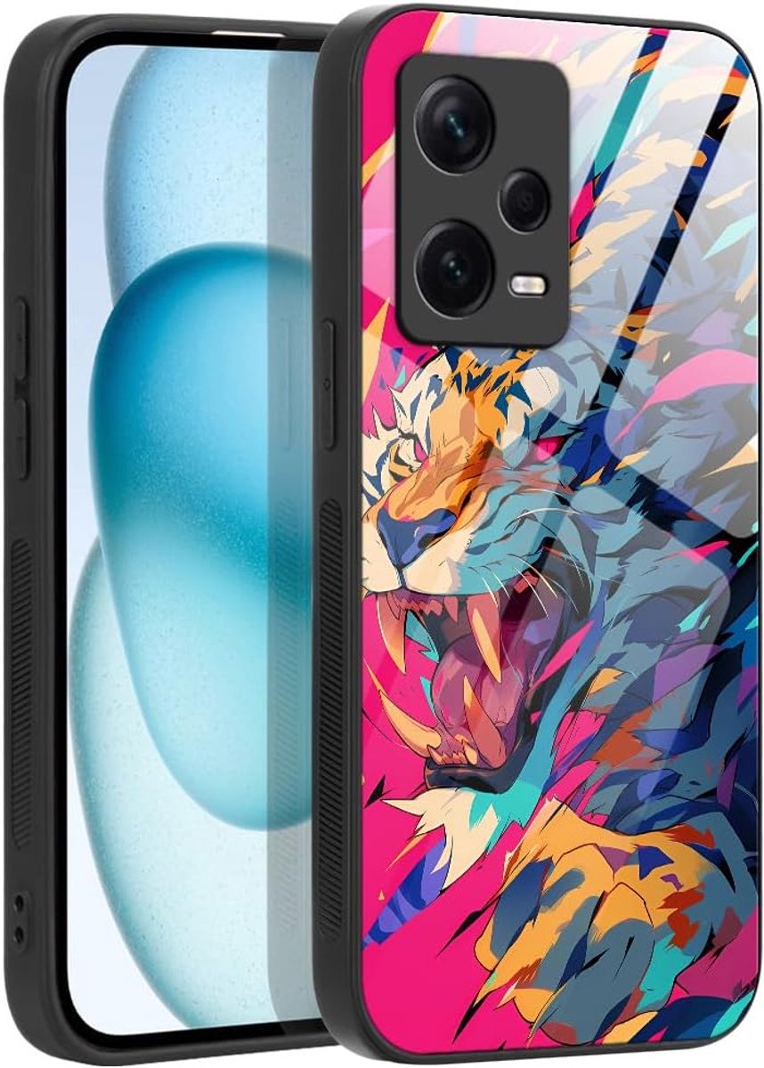 Mobiel Hoes - Kawaii Cool Patroon - Antislipontwerp - Schokbestendig en Antikras (Tiger) - ShopVlot