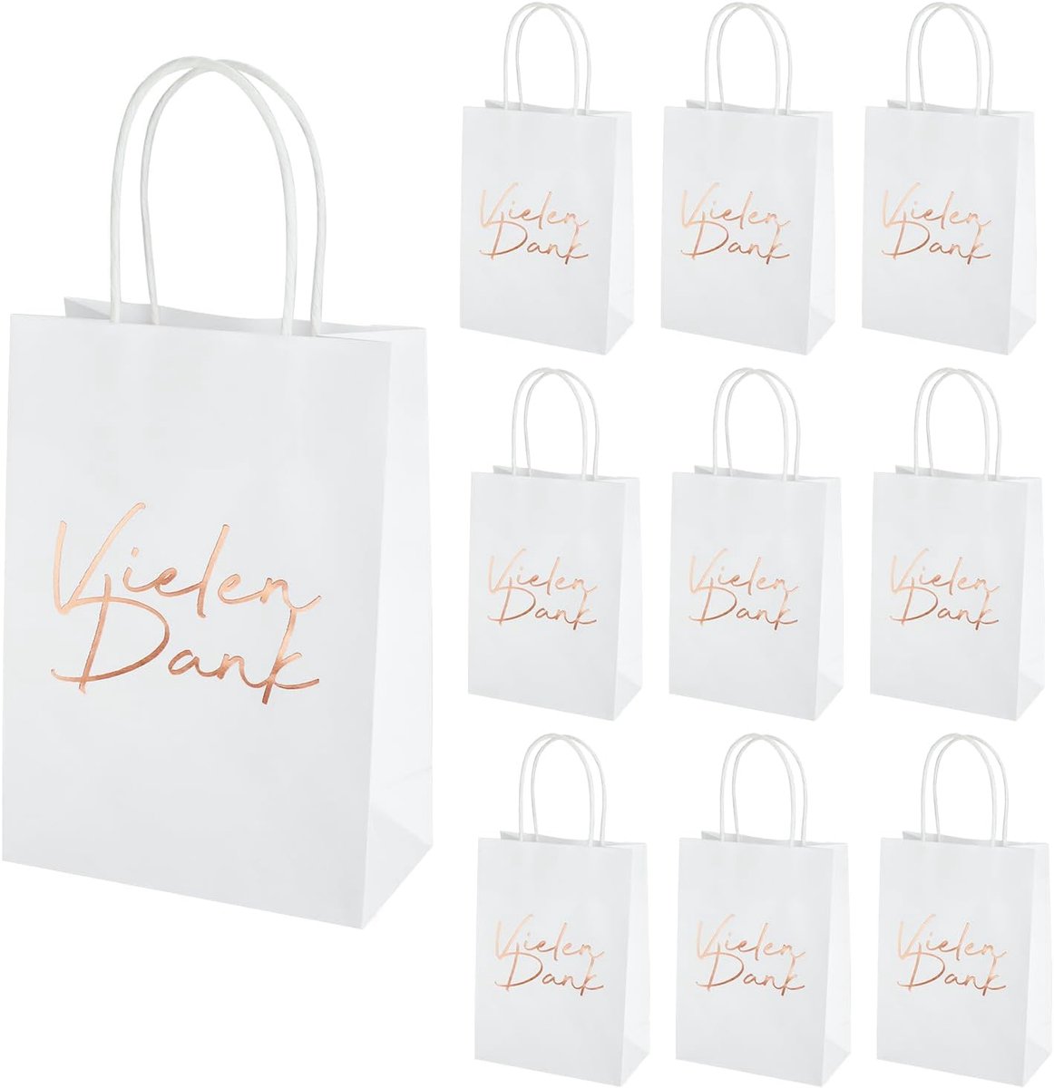 Papieren zakken 20 stuks - witte kraftpapier - handvat - ideaal voor cadeauverpakking - ShopVlot