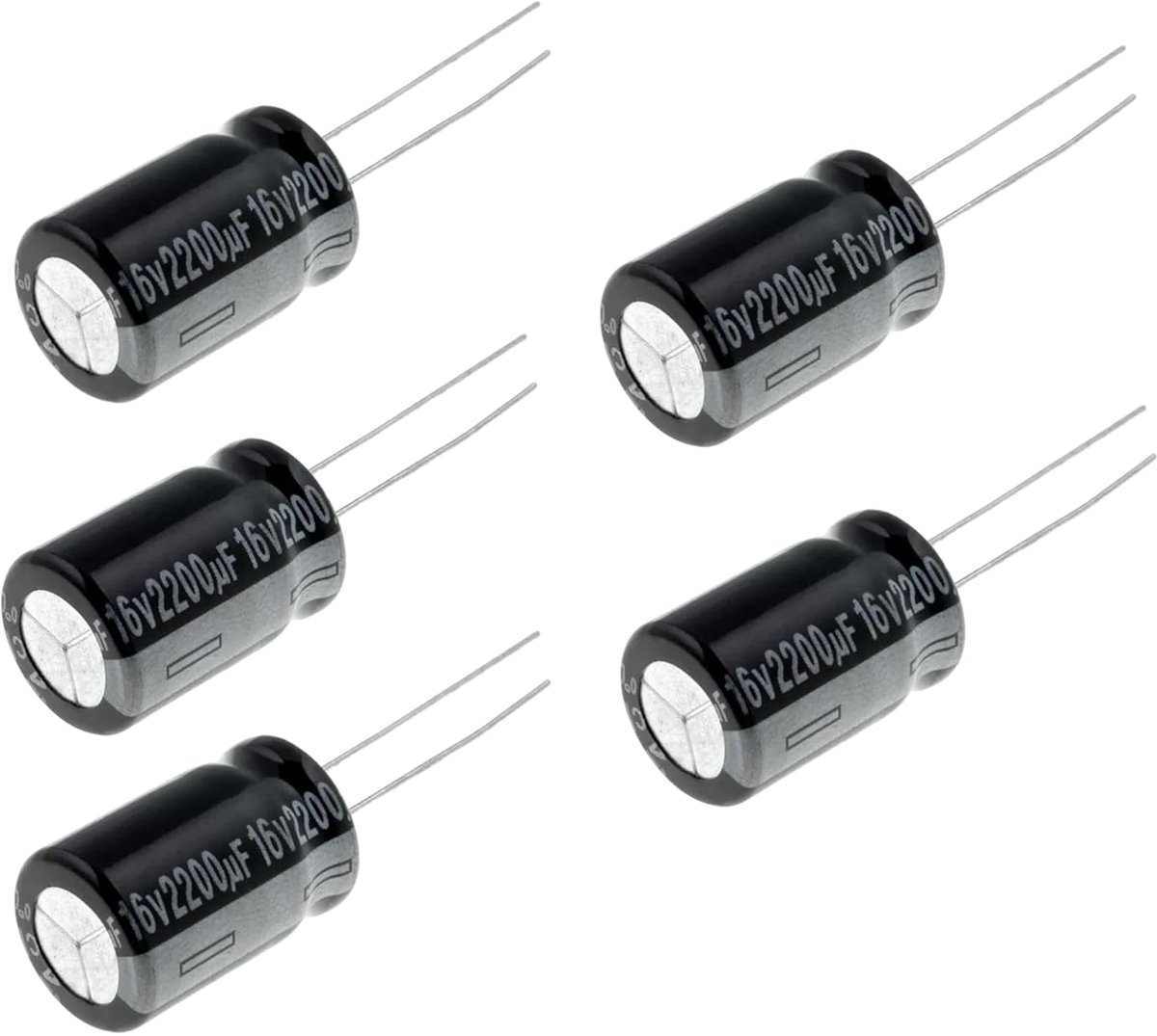 Elektrolytische condensatoren 2200 µF - 16 V DC - Compact formaat - Ideaal voor elektronische toepassingen - ShopVlot