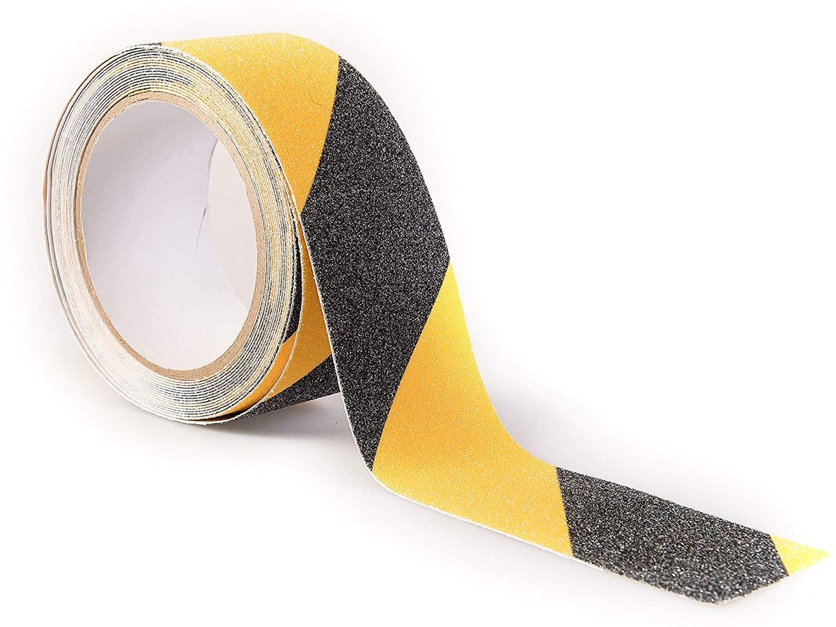 Antislip tape 5m x 50mm - zwart/geel - zelfklevend - ideaal voor vloer marking - ShopVlot