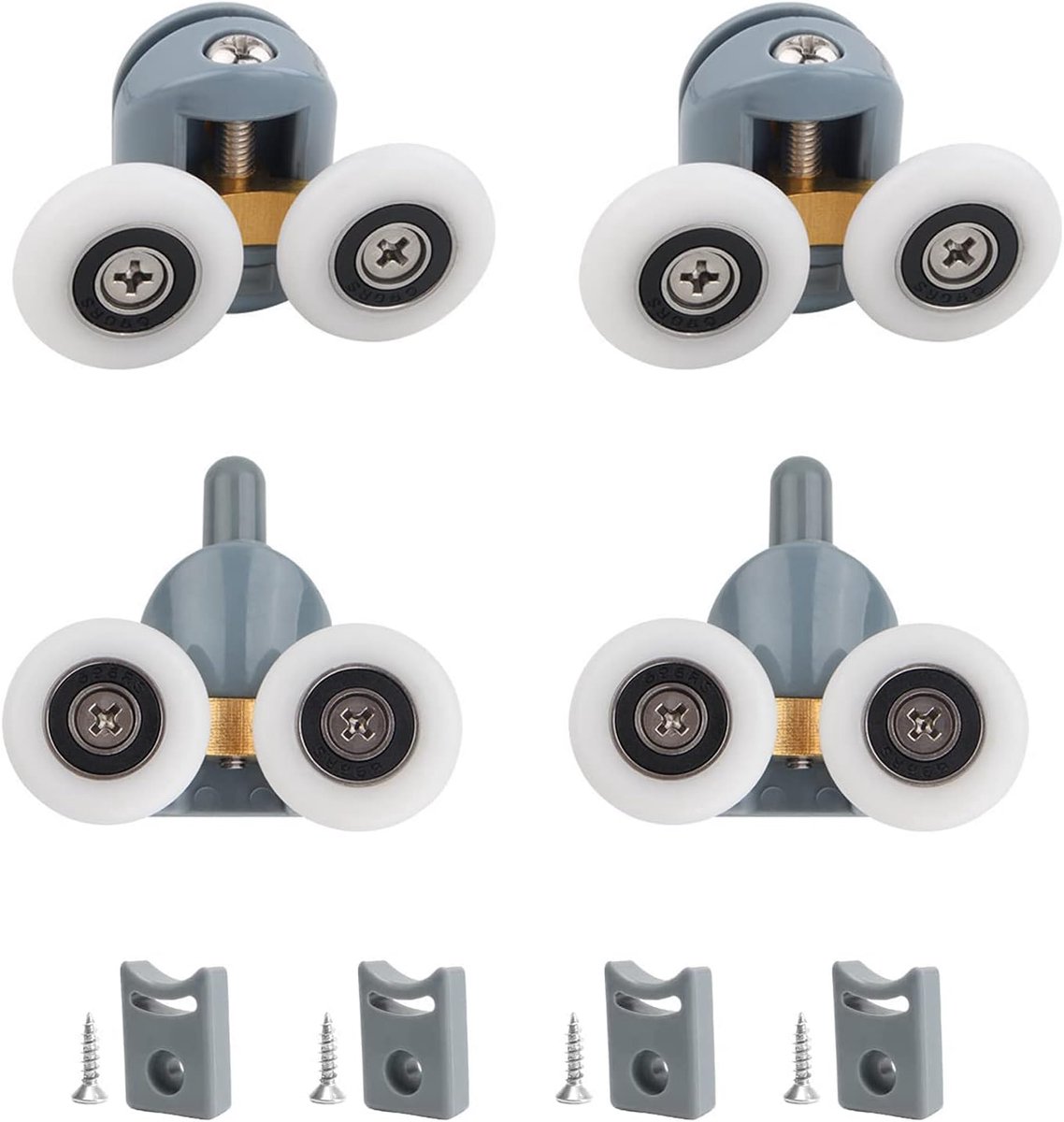 Douchedeurwielen 23mm - Nylon rolletjes - Inclusief bumpers - Ideaal voor glijdende douchedeuren - ShopVlot