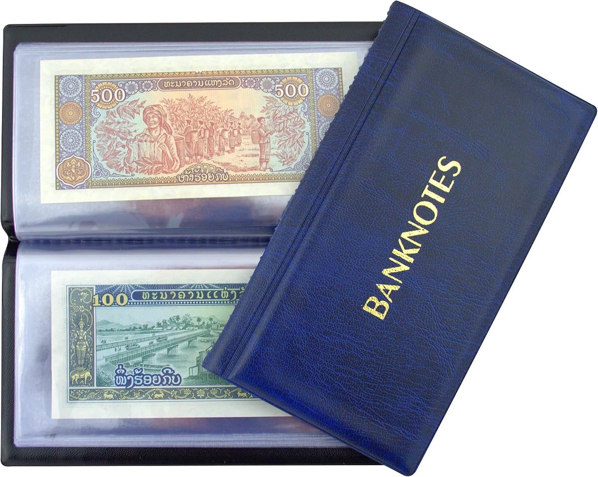 Bankbiljettenalbum 20 pagina's - Blauw - Hoogwaardige kwaliteit - Perfect voor verzamelaars - ShopVlot