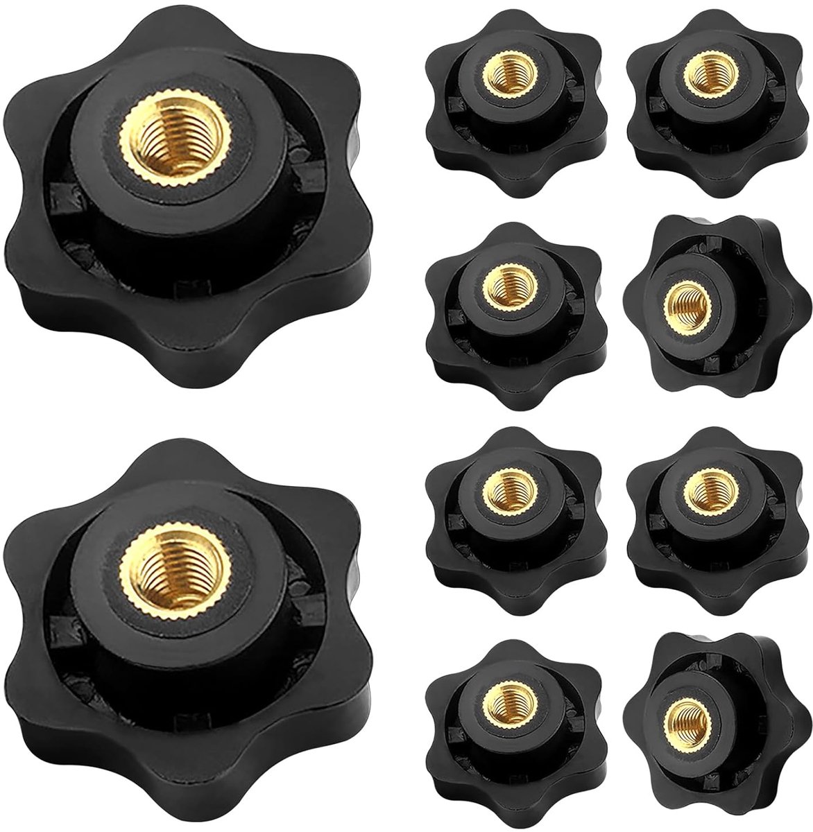 Pack van 10 vleugelnuts M6 - messing - corrosiebestendig - ideaal voor mechanische toepassingen - ShopVlot