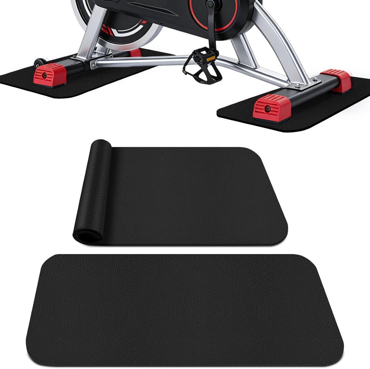 Loopbandmatten 30 x 63,5 cm - Verdikte antislip PU-mat - Vloerbescherming voor fitnessapparaten - Veilig en duurzaam - ShopVlot