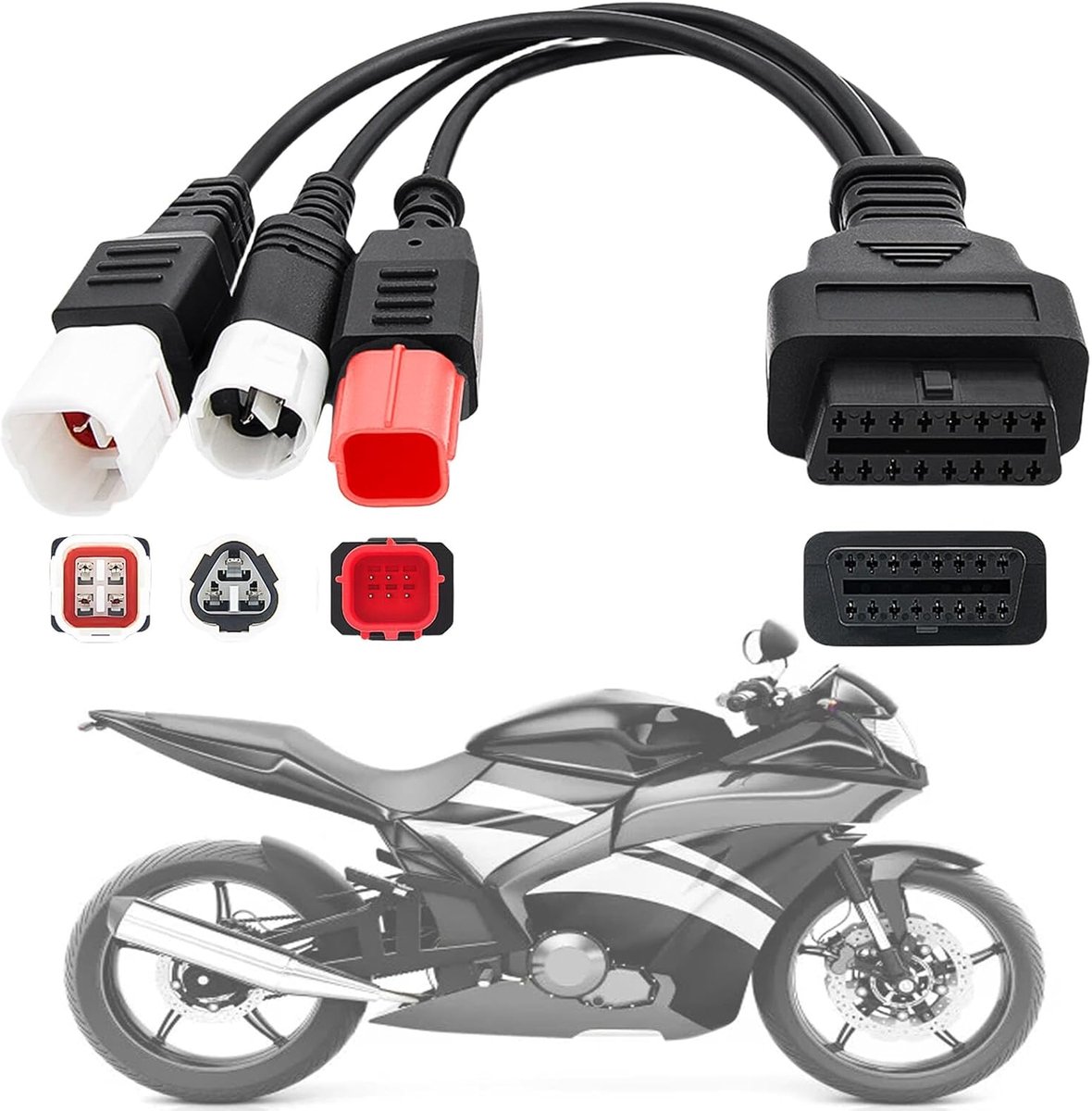 OBD2 Diagnostische Kabel 3 4 6 Pin - OBD-II Adapter Kabel - Duurzaam en veelzijdig - Voor foutdiagnose en motoranalyse - ShopVlot