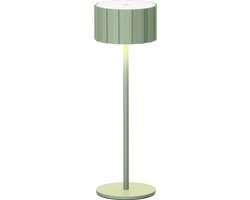 Luxus Europe - Tafellamp Tinos Groen - Draadloze Tafellamp Binnen & Buiten - Oplaadbaar - USB-C - Dimbaar - Warm Wit - Waterbestendig