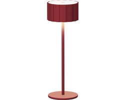 Luxus Europe - Tafellamp Tinos Bordeaux - Draadloze Tafellamp Binnen & Buiten - Oplaadbaar - USB-C - Dimbaar - Warm Wit - Waterbestendig