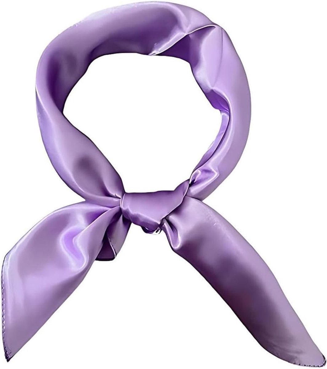 Zijden sjaal 70 x 70 cm - paarse kleur - lichte satijnen stof - veelzijdig accessoire - ShopVlot