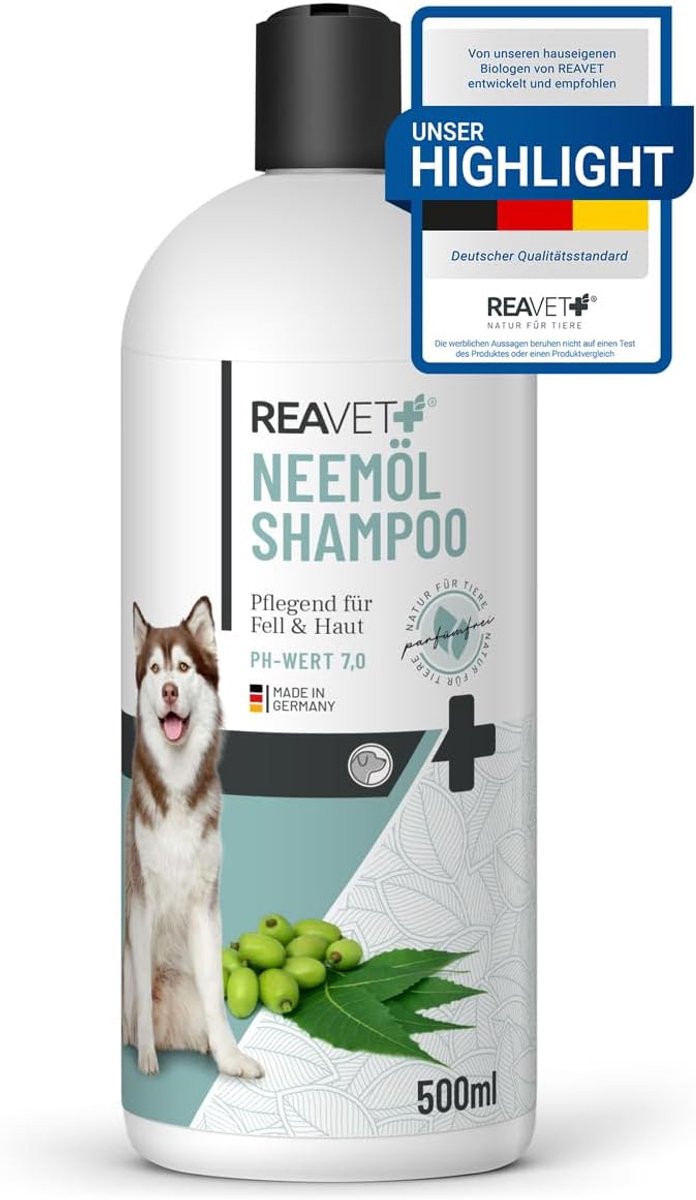 Hondenshampoo 500ml - Neemolie - Voedzaam - Verzorgt vacht en huid - ShopVlot