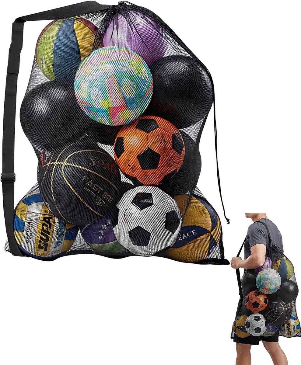 sporttas voor ballen groot - opvouwbaar - ademend mesh - ideale oplossing voor trainers - ShopVlot