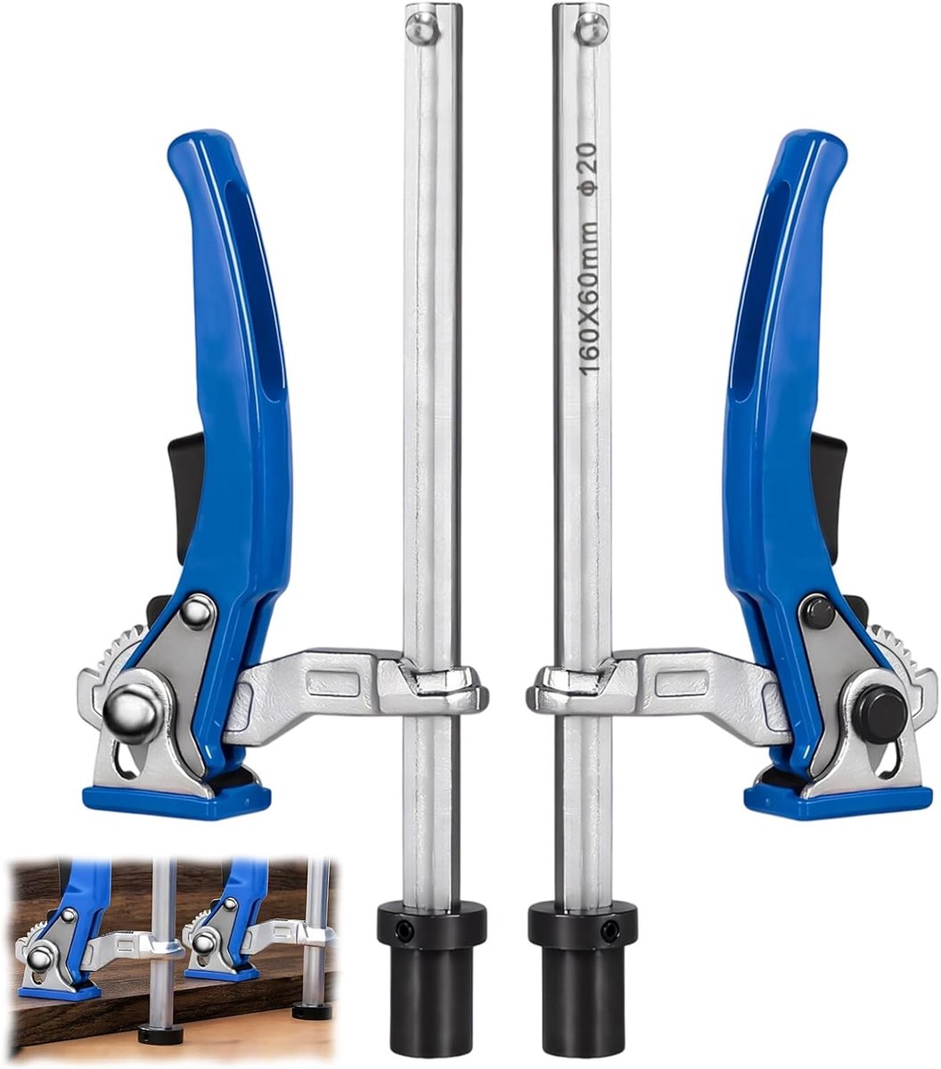 Spanelementen met hefboomgreep - Stalen tafelklem - Voor CNC en werkbanken - Perfect voor houtbewerking - ShopVlot