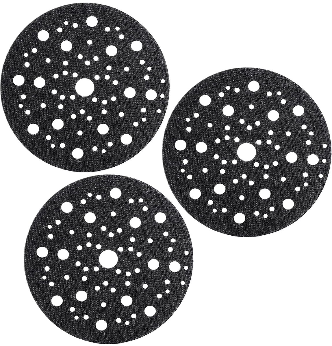 Schuurdisprotectie 150 mm - 3-delige set - 70 gaten - optimale bescherming voor schuurdiscs - ShopVlot
