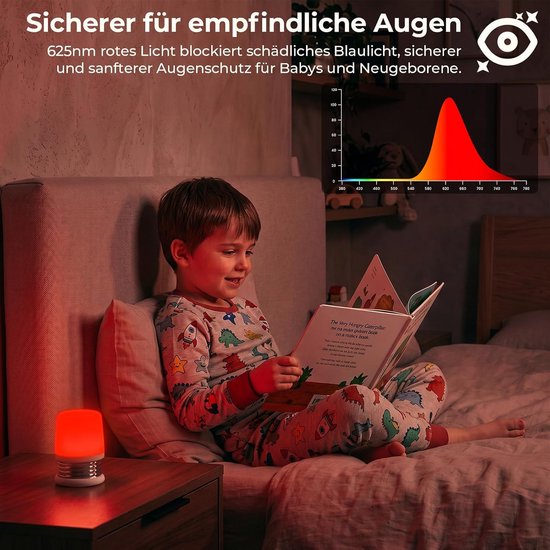 Nachtlampje 625nm - Dimbaar - Oplaadbaar via USB-C - Ideaal voor betere slaap - ShopVlot — afbeelding 2