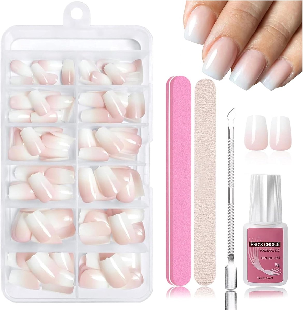 Press on Nails 240 Stuks - Soft Gel Tips - Inclusief Nagellijm en Opbergdoos - Directe Manicure - ShopVlot