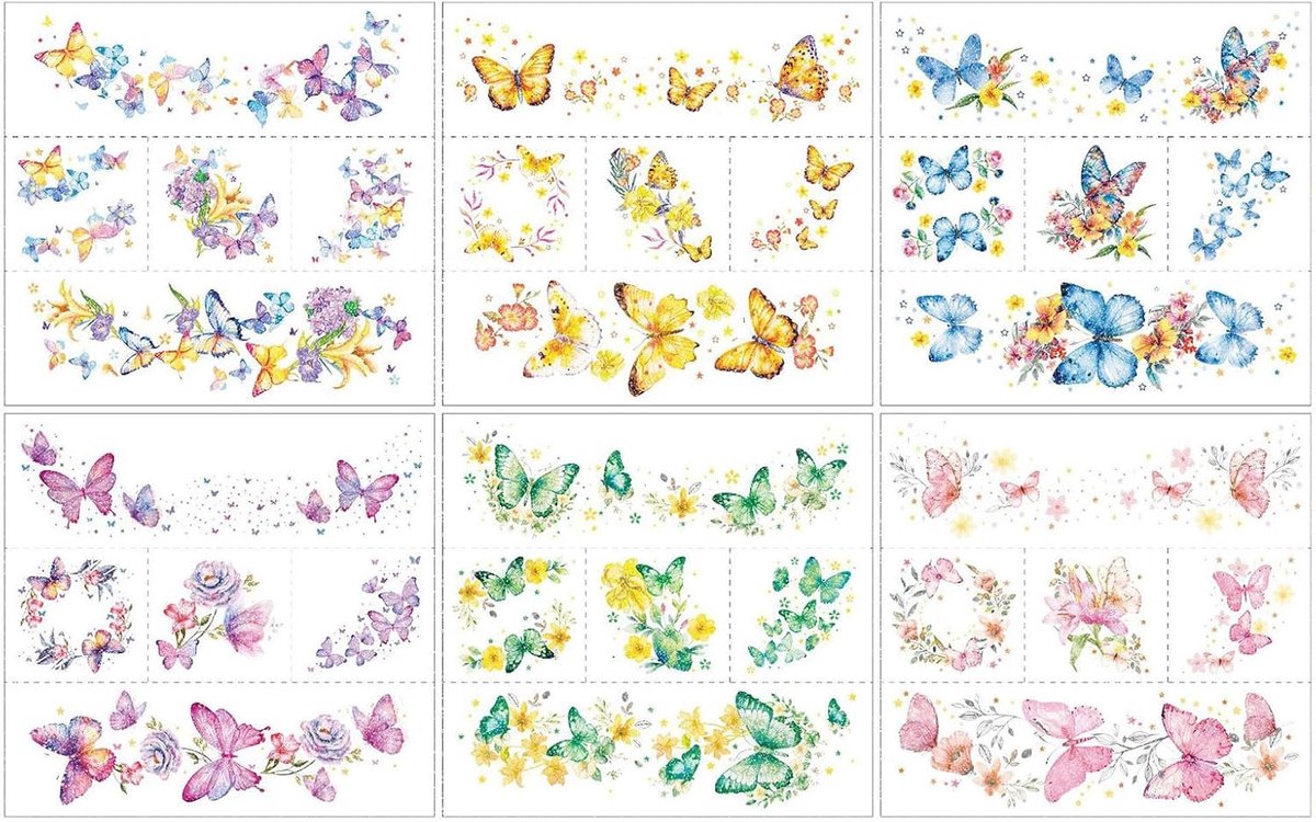 Tatoeages Boterbloem Glitter - Tijdelijke Lichaamsversiering - 30 Motieven voor Feesten - ShopVlot