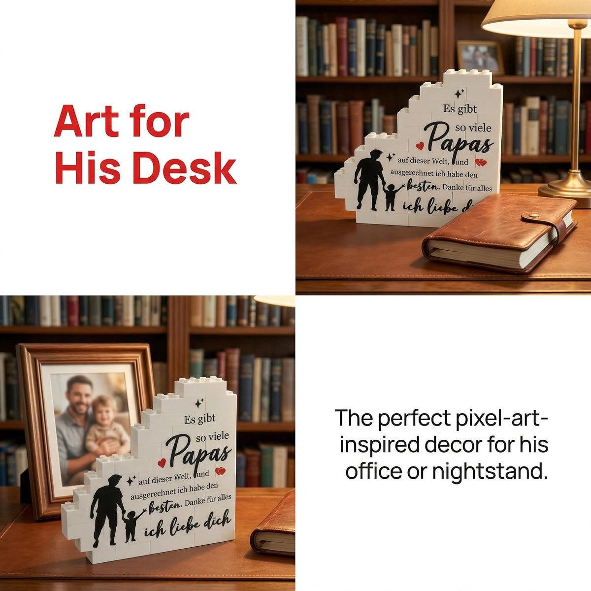 Hartvormige plaquetdecoratie - emotionele boodschap - cadeau voor papa - perfect voor Vaderdag - ShopVlot