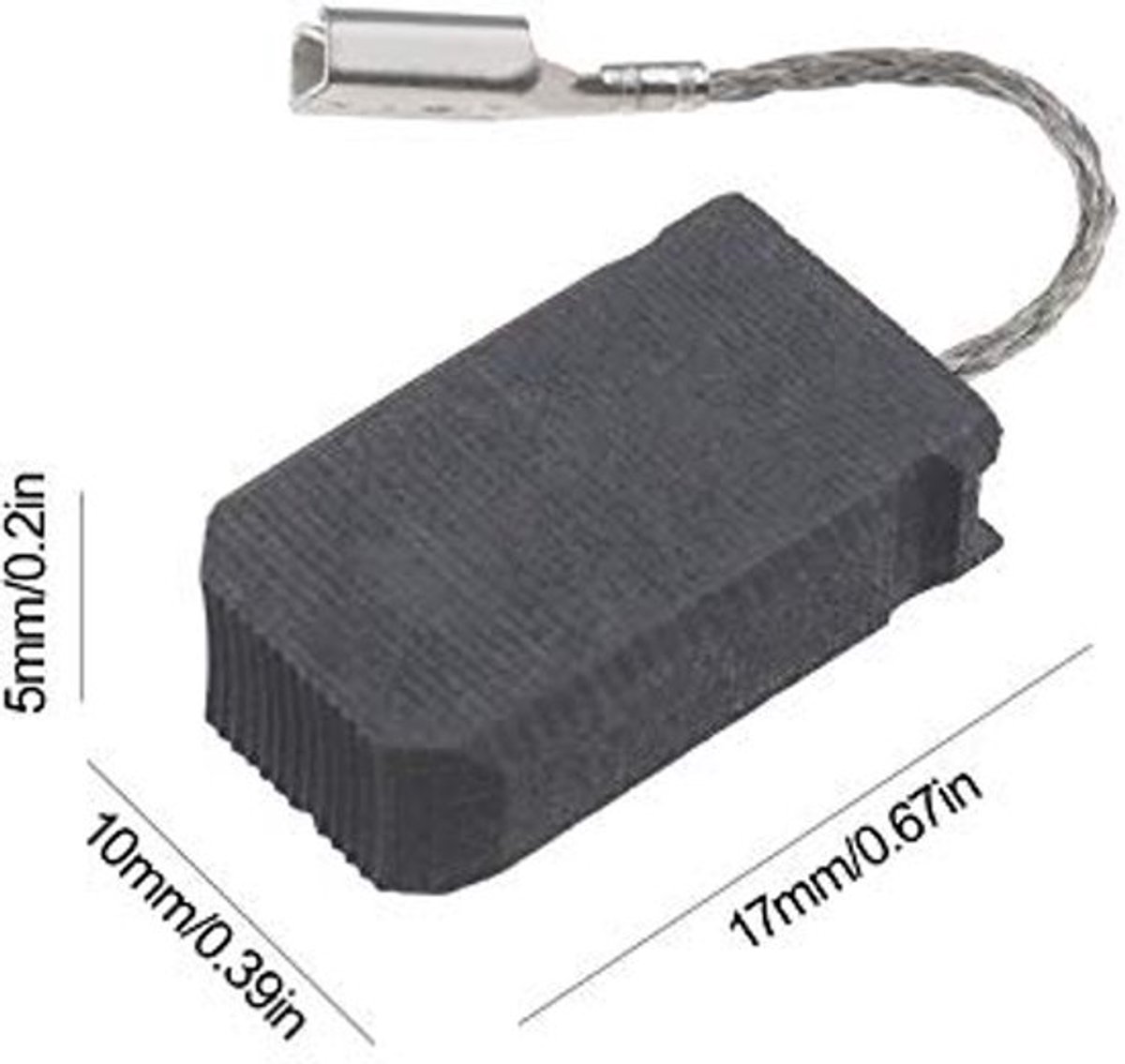 2 paar koolborstels 1607014176 motorborstels met automatische uitschakeling, compatibel met Bosch GWS 14-150 CI GWS 10-125 17x10x5mm