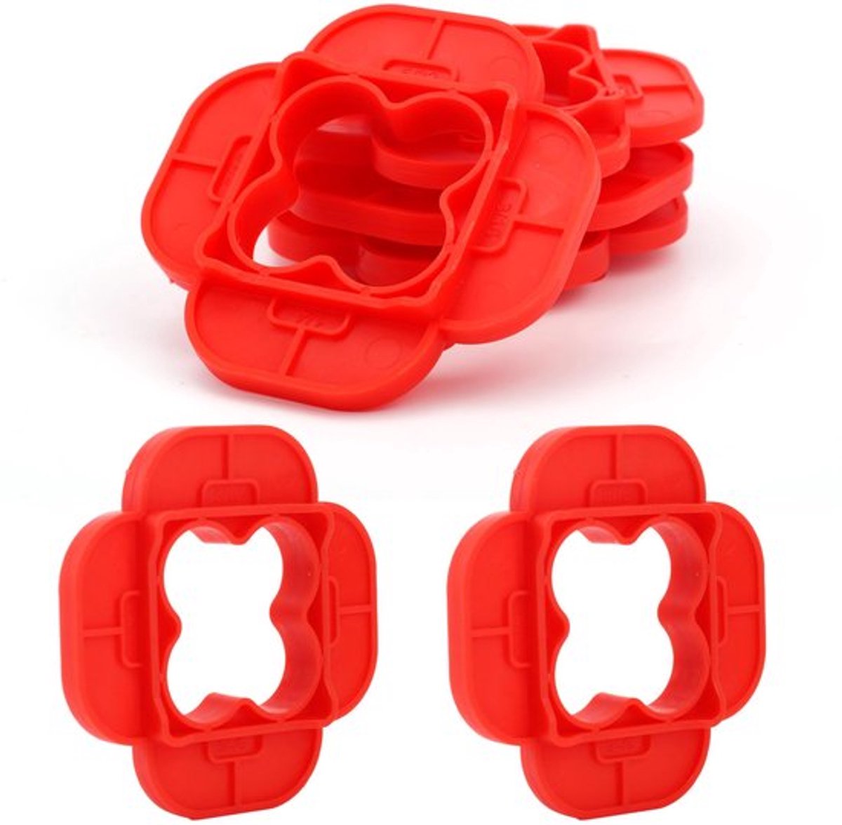 6-delige Deck Spacers - Hoogwaardige Deck Jig Met 4 Dikte-opties 5/32" 3/16" 1/4" 5/16" Voor Hout, PVC, Composiet (Rood)