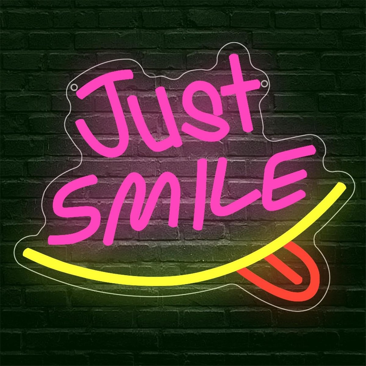 LED Neon Letters Dimmable Wandlamp - Just Smile - Warm Licht - Creëer een gezellige sfeer - ShopVlot