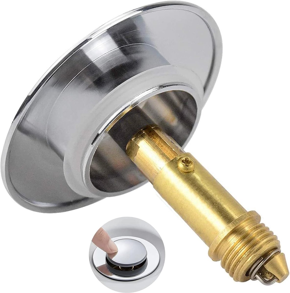 badkamer wastafel pluggen vervanging, messing klik klik klik badkamer wastafel plug, drukknop met messing sleufplug - ShopVlot