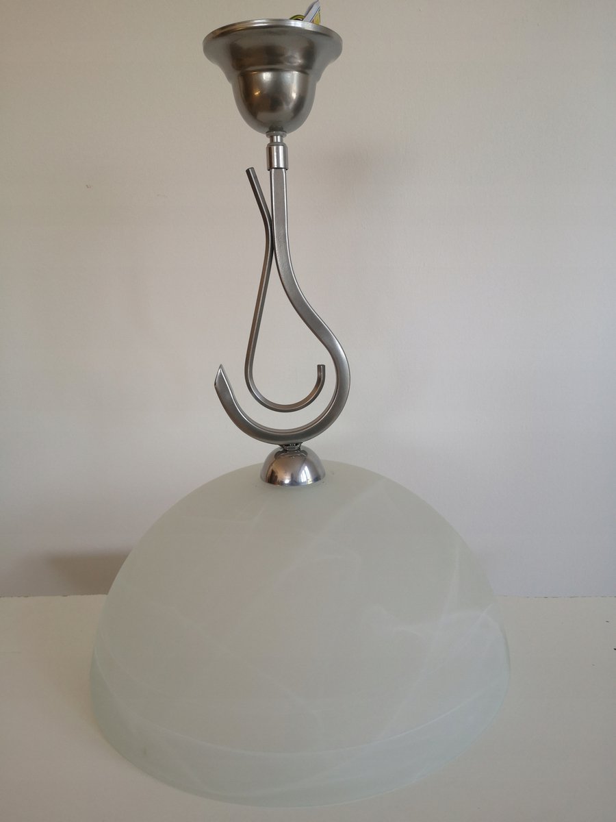 Hanglamp Sfeer 35cm - Wit Alabaster Glas, Satin Metaal