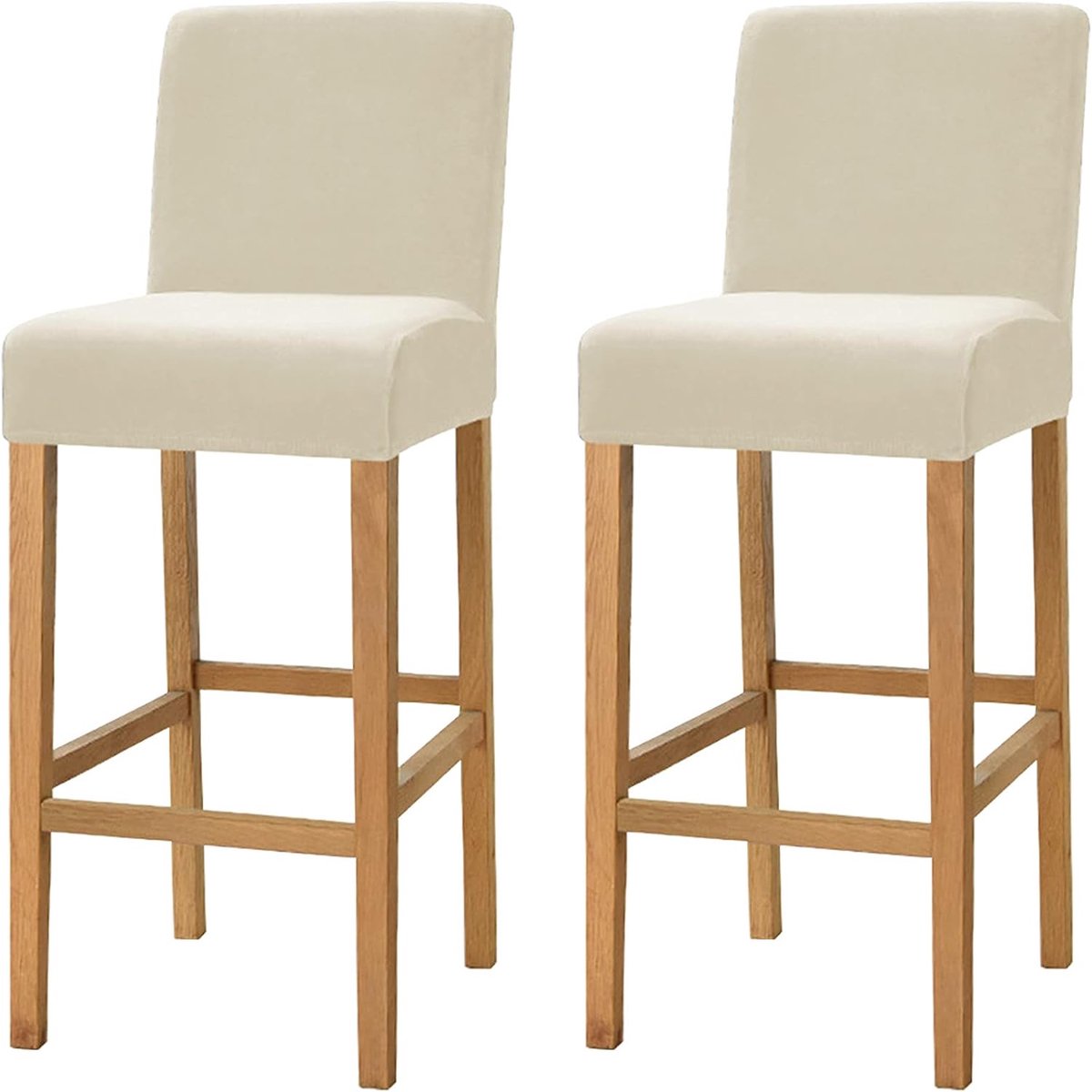 Barstoelhoes set van 2 - Hoog rekbaar - Velours - Beschermt en verfraait - ShopVlot
