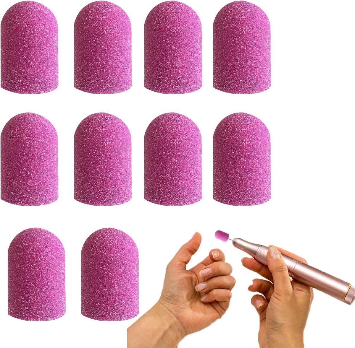 Nagelschuuropzetstukken 10 stuks - 13 mm - paarsroze - ideaal voor nagelverzorging - ShopVlot