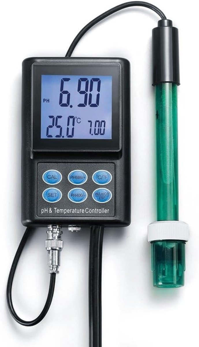 pH en Temperatuur Controller Meter - Waterproof Mini Elektrode - CO2 pH Regelaar - Ideaal voor Aquariums en Koi - ShopVlot