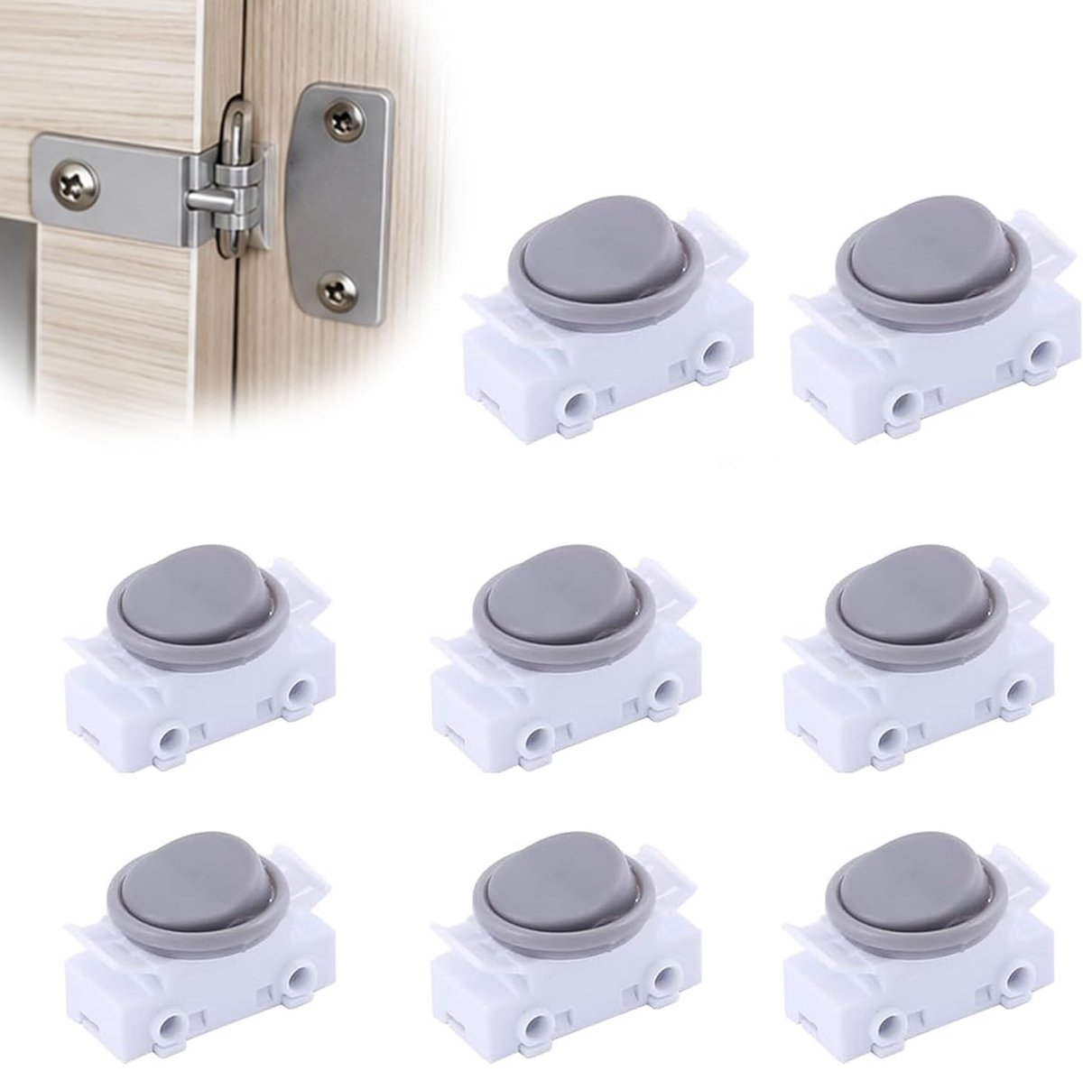 Ronde tuimelschakelaars 8 stuks - compacte inbouwschakelaar - duurzame grijze knop - eenvoudige installatie - ShopVlot