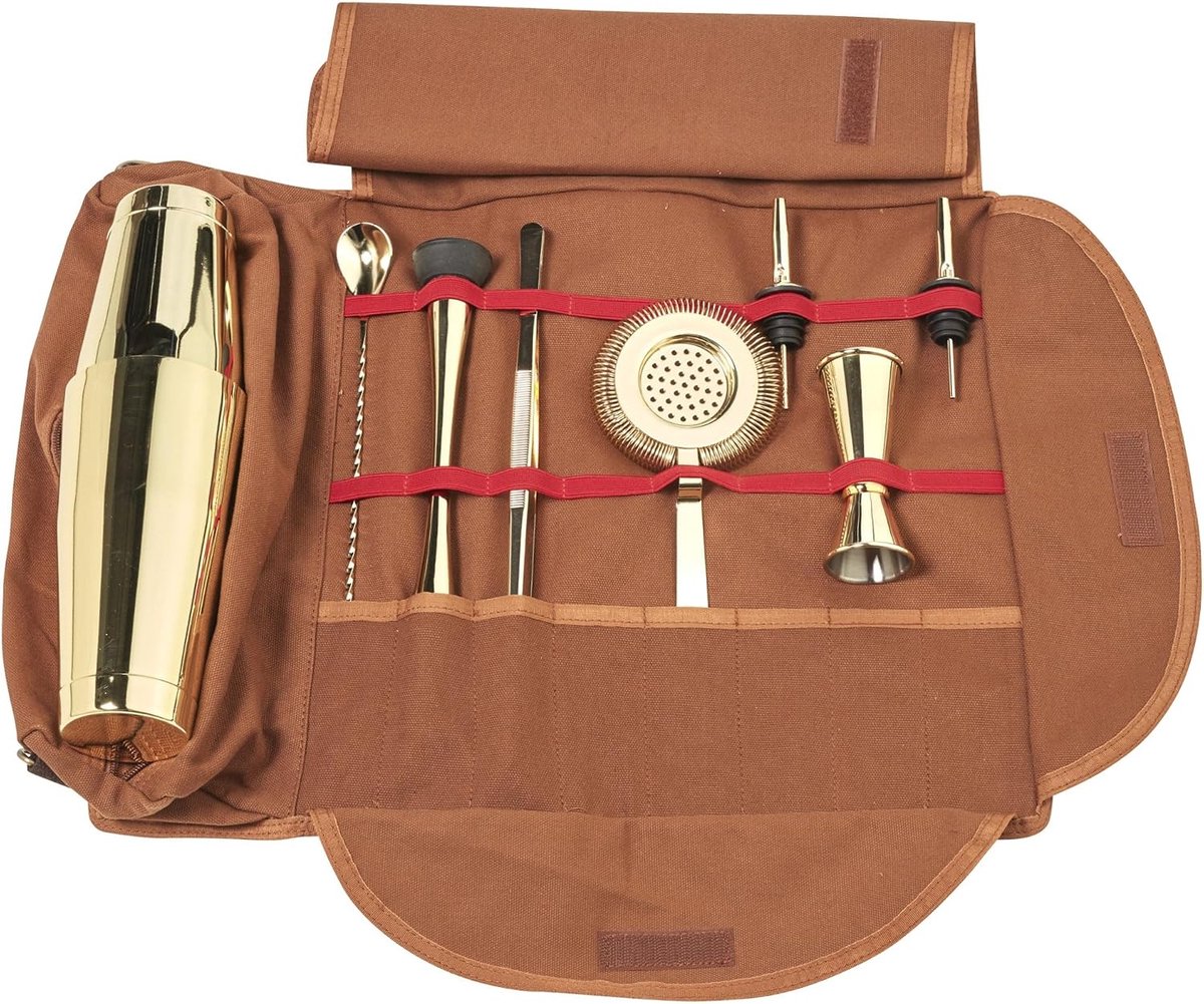 Cocktail Bartender Canvas Tas - Inclusief accessoires - Compleet set voor cocktailliefhebbers - ShopVlot