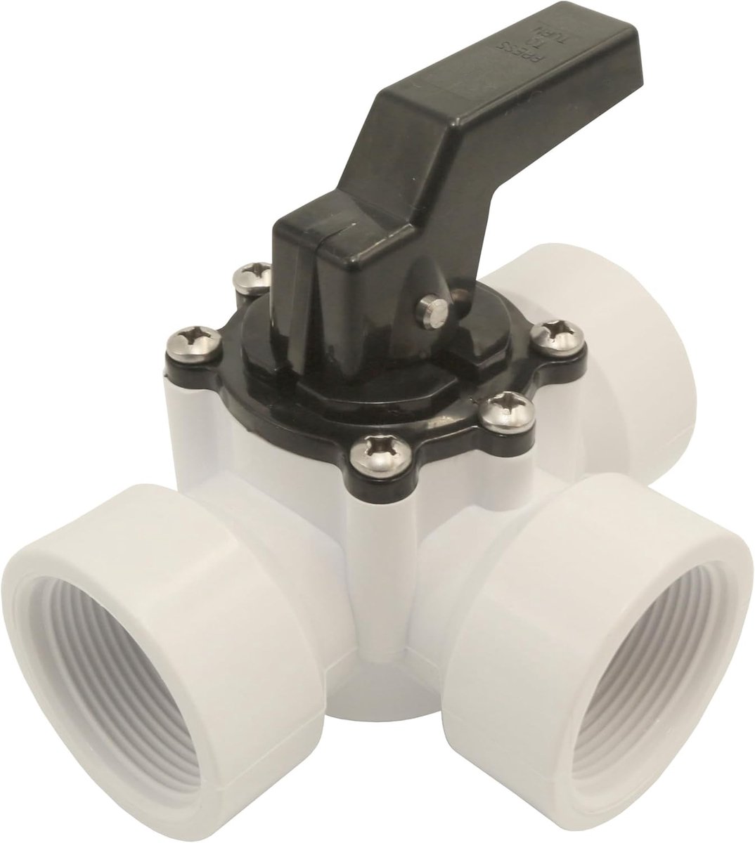 3-weg zonnenzuiveraar 1 1/2 inch - ABS wit - voor zwembad en vijver - eenvoudige waterstroomregeling - ShopVlot
