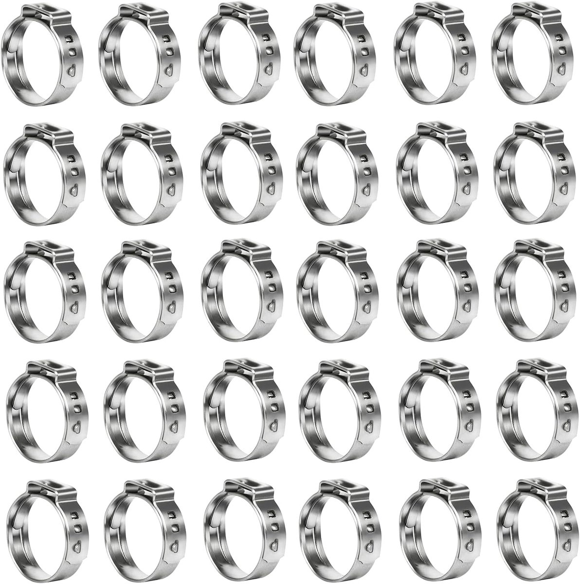 Slangenklemmen 30pcs 15.5-18.5mm - RVS 304 - Verstelbaar - Ideaal voor water en gas - ShopVlot