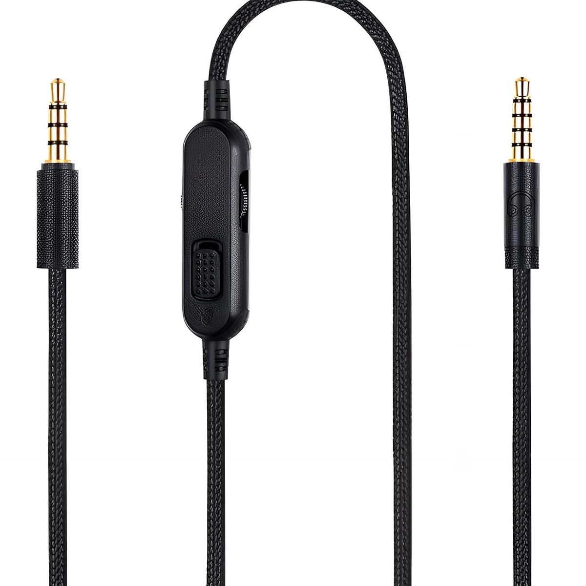 Hoofdtelefoon kabel 3,5 mm - vervangingskabel 2 m - gevlochten nylon - met volumeregeling - ShopVlot