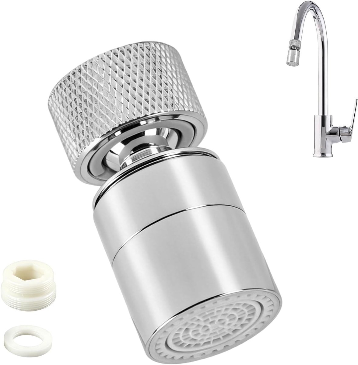 Kraanbeluchter 360 graden draaibaar - messing met filter - 2 instelbare straalmodi - waterbesparing - ShopVlot