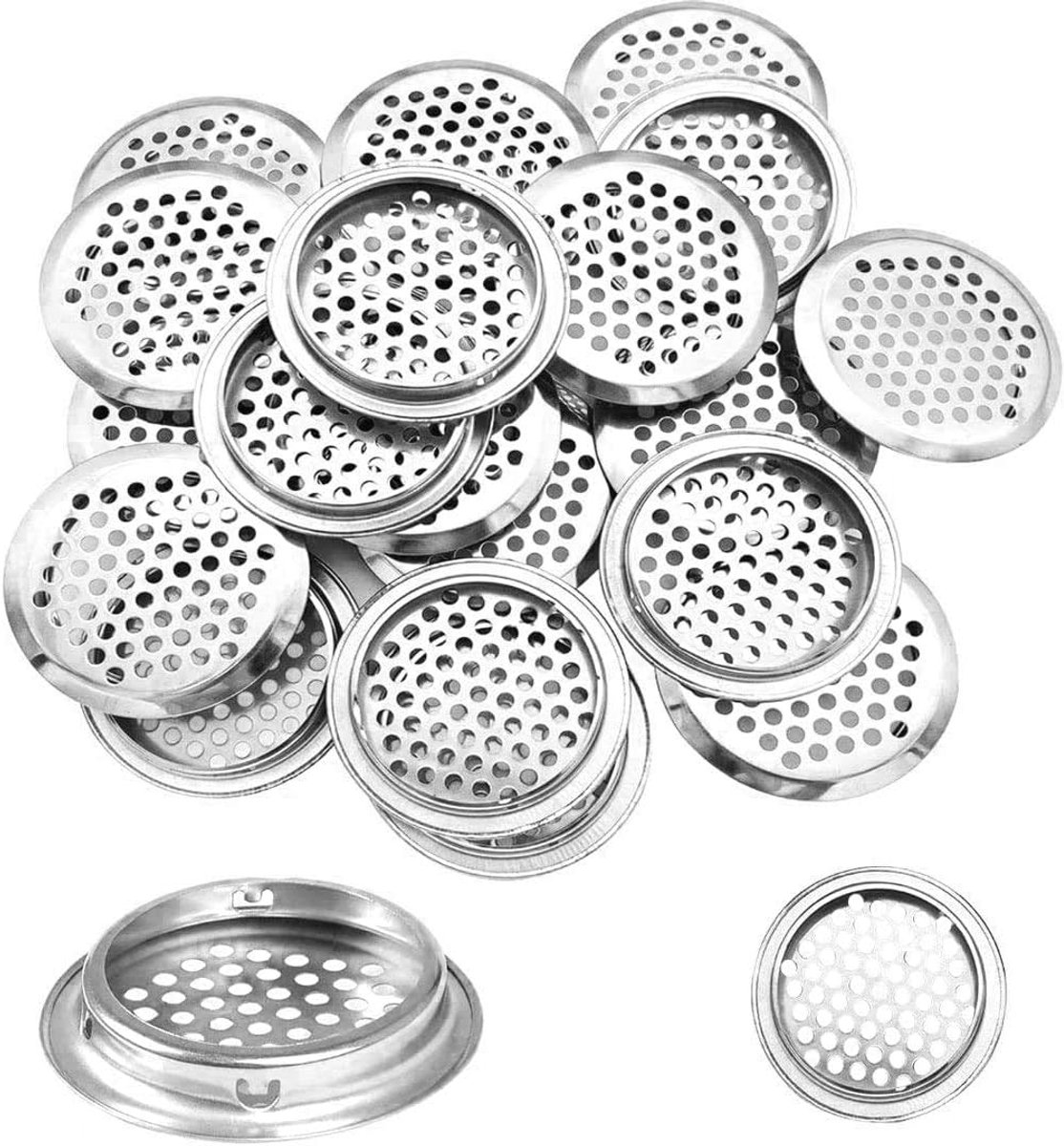 Ventilatie rooster 53mm - roestvrij staal - ronde opening - ideaal voor badkamer en keuken - ShopVlot