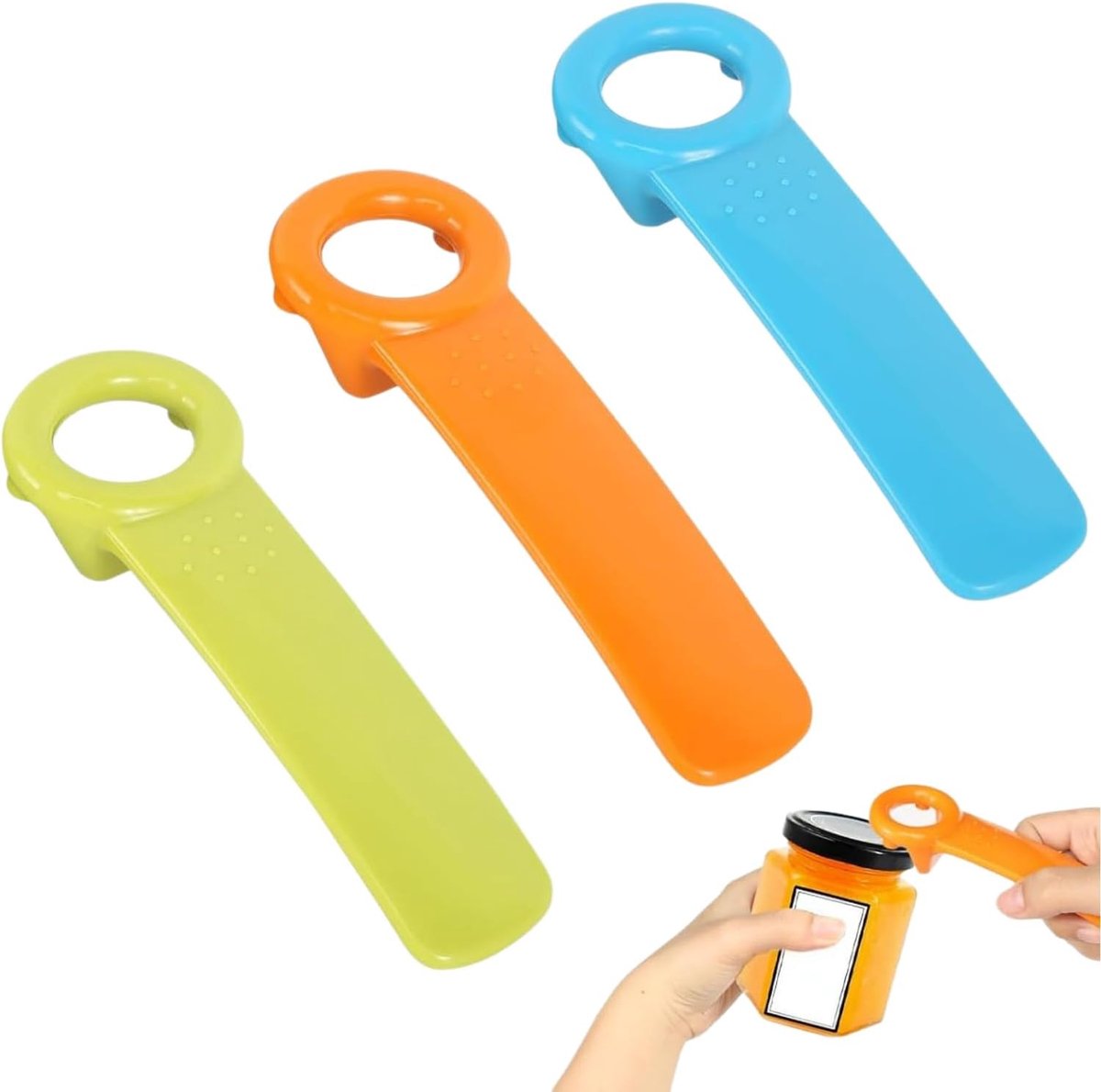 Potopener 3 Pack - Handmatige blikdeksel opener - Ergonomisch ontwerp - Ideaal voor ouderen en artritis - ShopVlot