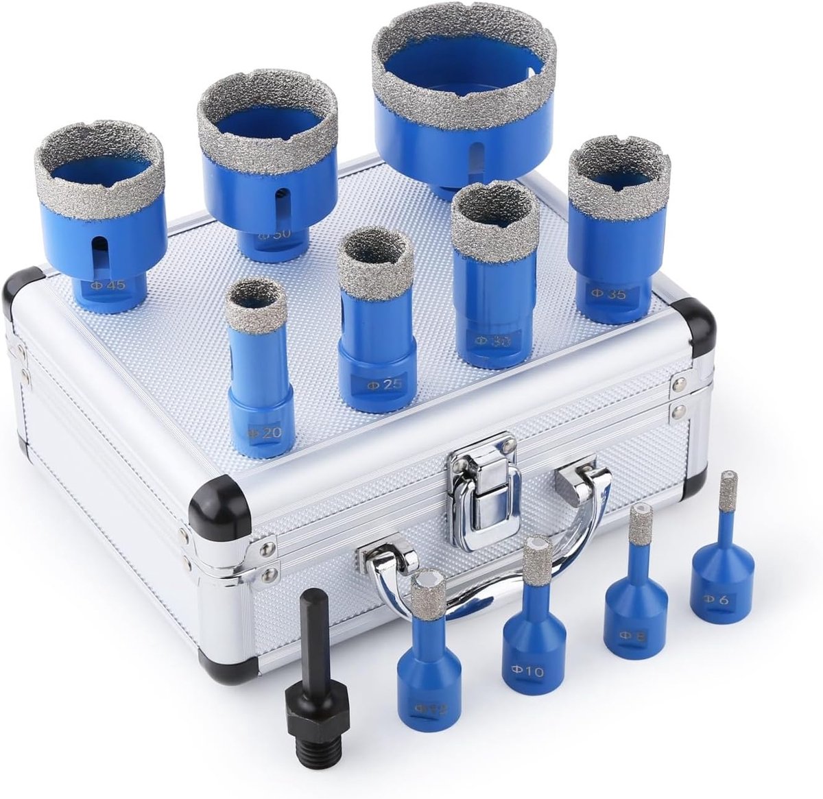 Diamant tegelboor set 12pcs 6-68mm - M14 schroefdraad - vacuum gebrazed - ideaal voor marmer en tegels - ShopVlot