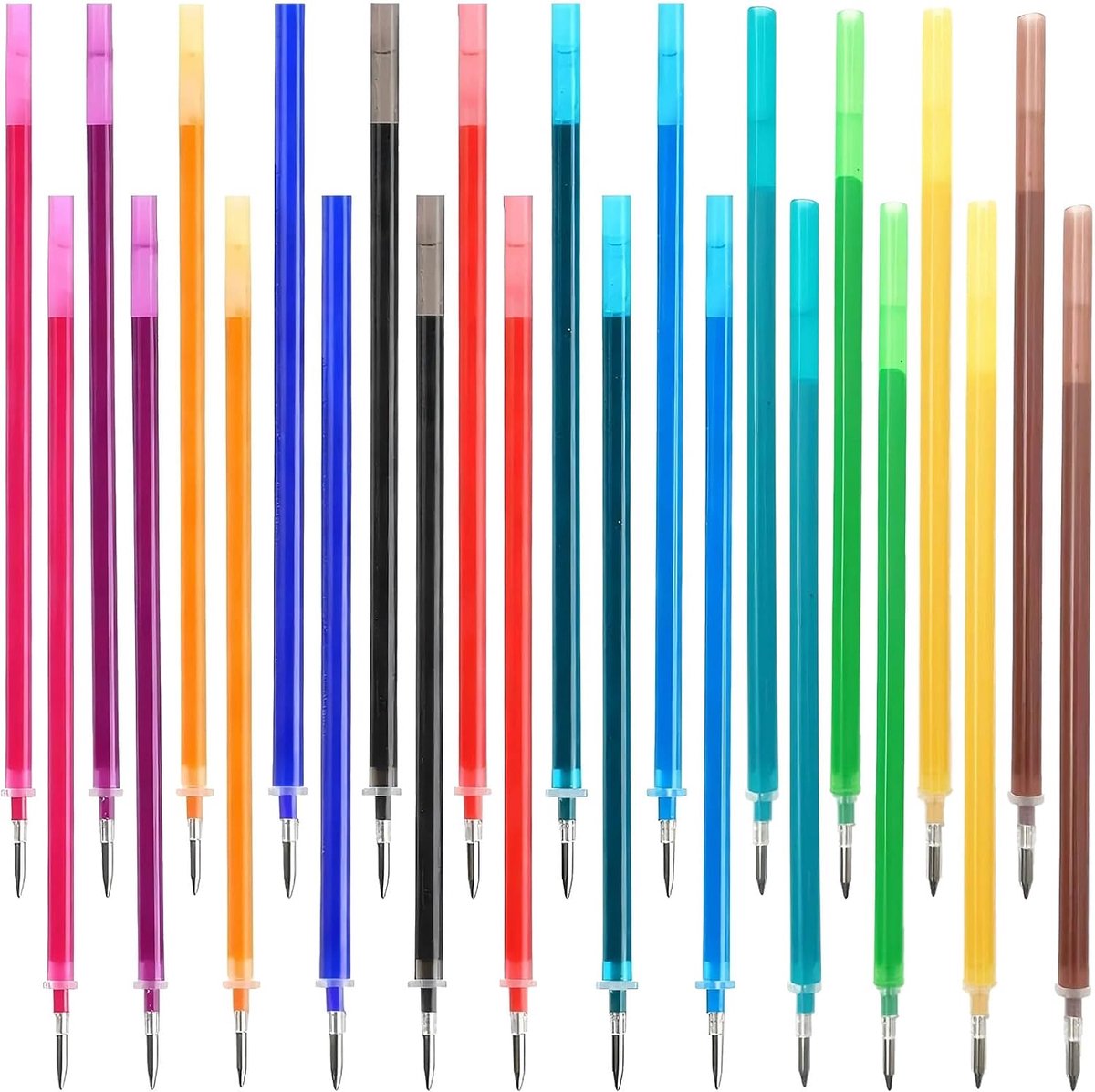 Erasable gel refills 0.7mm - 24 stuks in 12 kleuren - thermosensitieve inkt - ideaal voor school en kantoor - ShopVlot