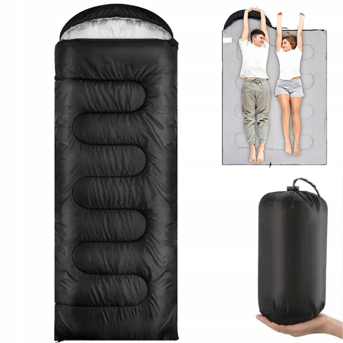 Luxe 2-in-1 Kampeer Slaapzak & Deken met Capuchon - 210cm