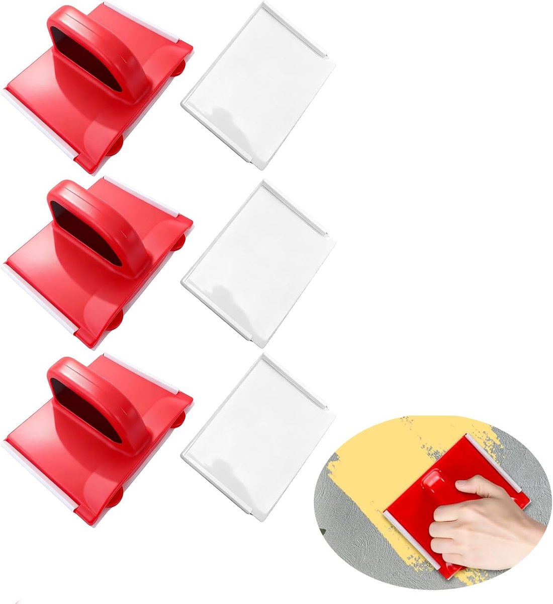 Randgereedschap 3 stuks - Professioneel schildergereedschap - Hoogwaardig plastic en wol - ShopVlot