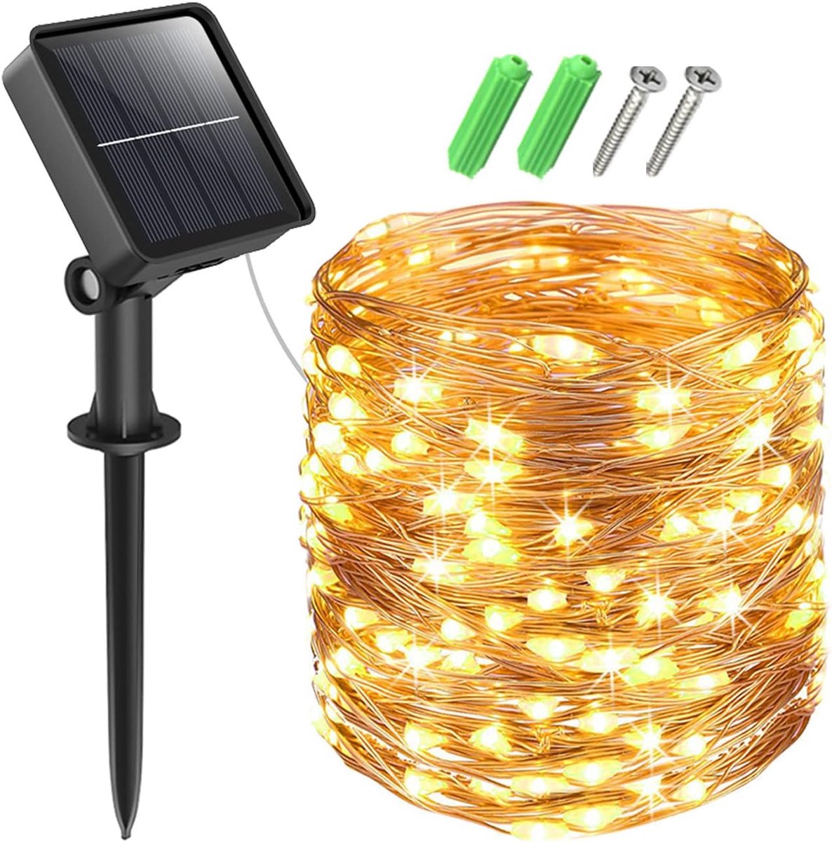 Solar fairy lights 12 + 2 m - 120 LEDs - weerbestendig - voor tuinverlichting - ShopVlot