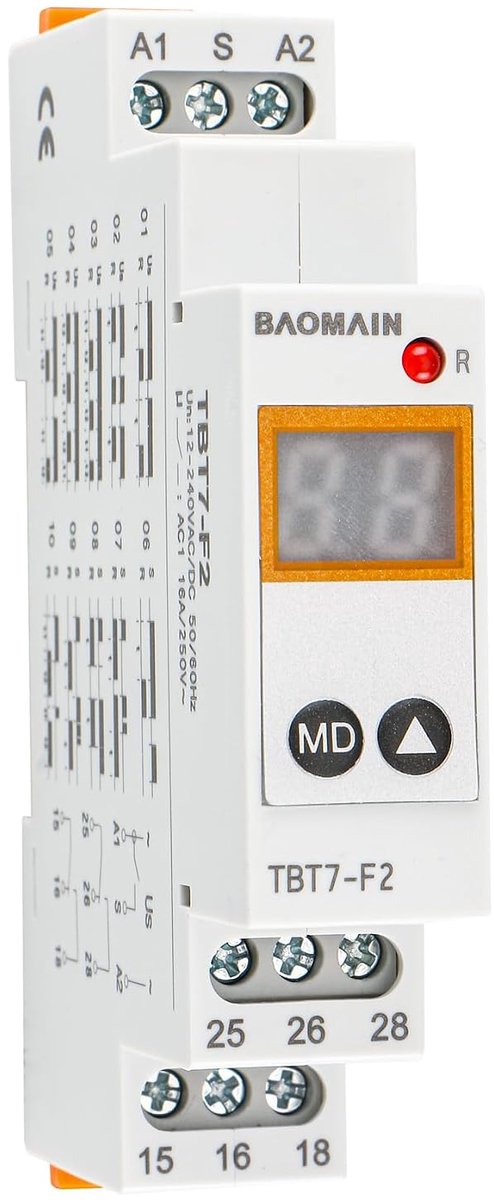 Digitale tijdrelais 16A 20 vertragingstijden 0.1s ~ 99d - DIN-rail montage - veelzijdige functies - ShopVlot