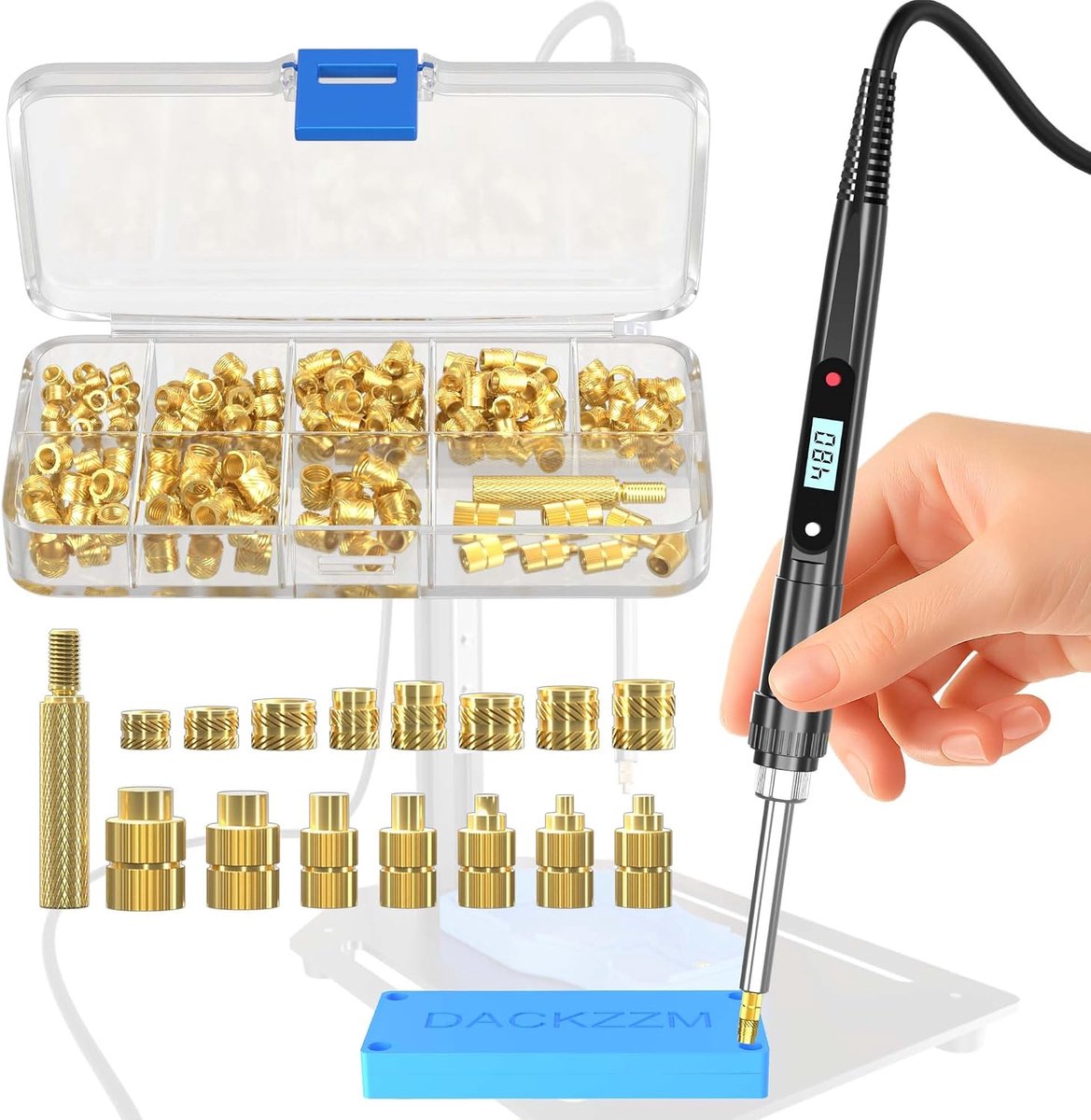 Soldering Iron Set 80W - Verstelbare Temperatuur - Messing Draadinvoegen - Ideaal voor 3D Printen - ShopVlot