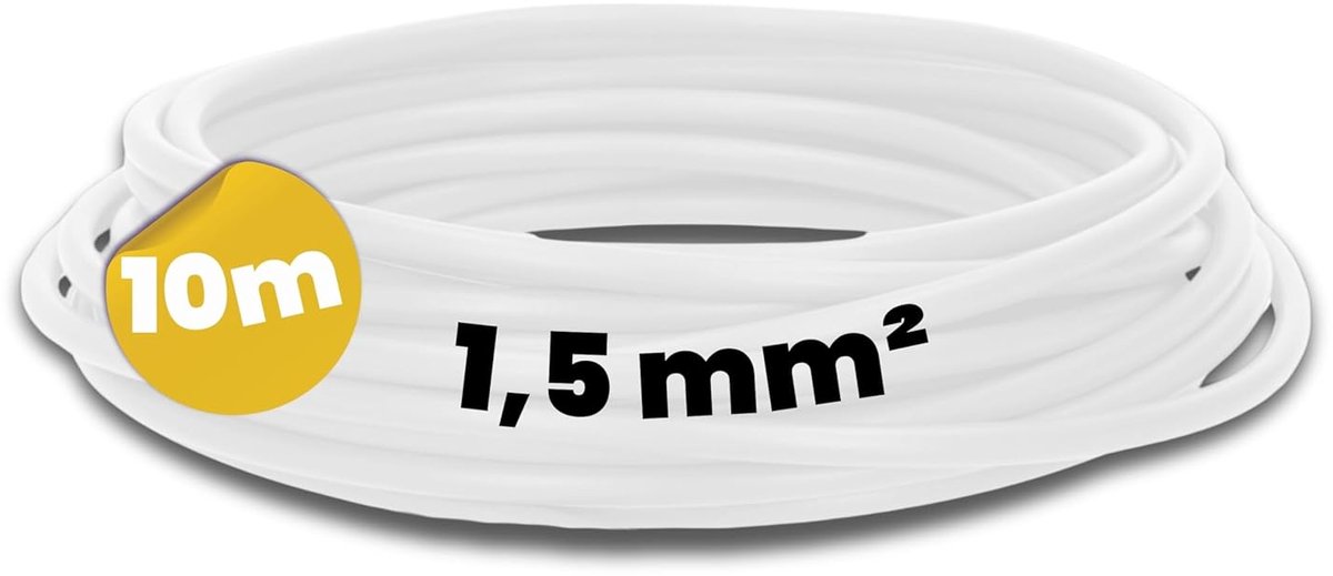 Wiring kabel 10m H07V-K 1.5 mm² - Flexibele PVC kabel - Voor industriële toepassingen tot 1000V AC - ShopVlot