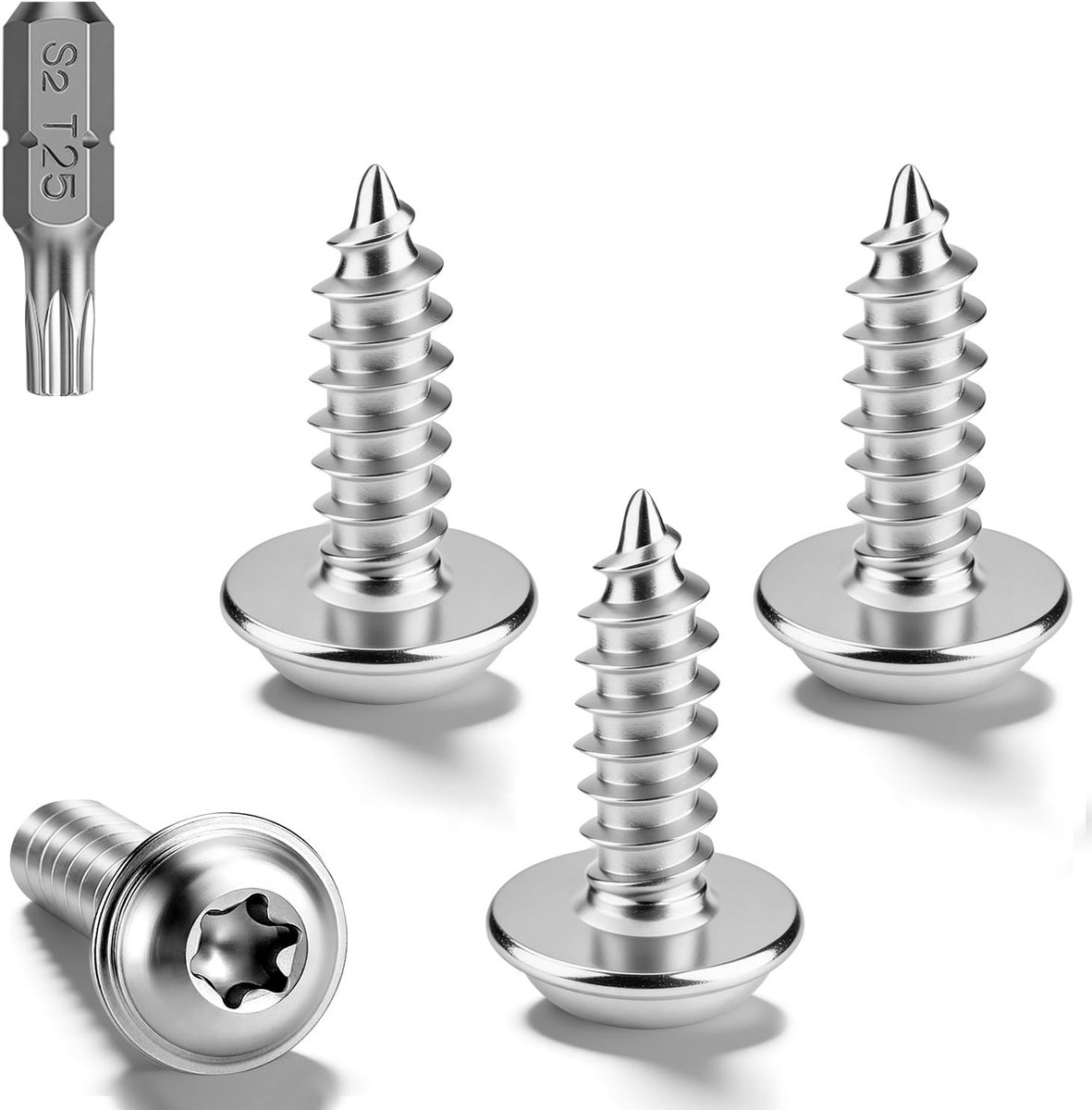 Platte kop houtschroeven M5 x 16 - Torx - 60 stuks - ideaal voor stevige bevestigingen - ShopVlot