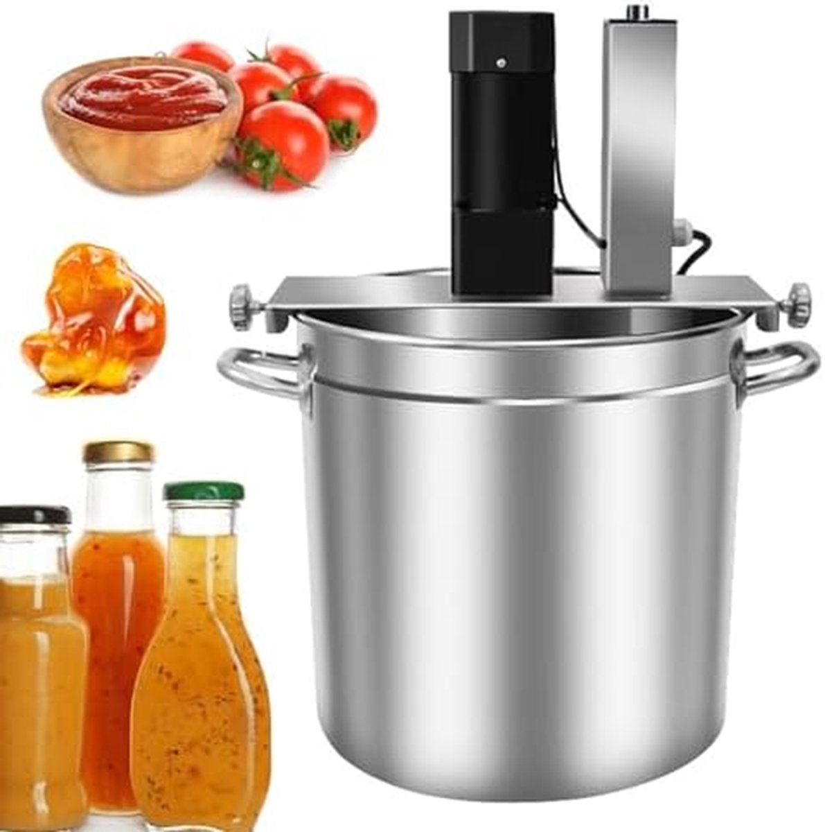 Elektrische Mixer - Automatische Sausmaker - Langdurig Koken - Verstelbare Schraper - 20L-60L - Zilver
